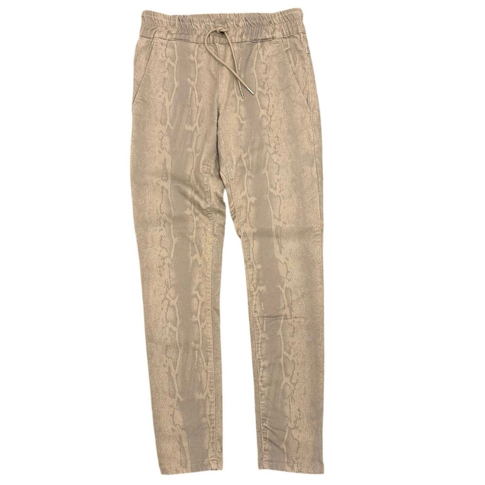 Flog Tan Muted Snakeskin Print Joggers 26